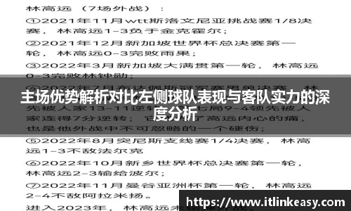 主场优势解析对比左侧球队表现与客队实力的深度分析